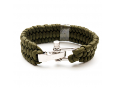Браслет на руку Survival Paracord (Olive) с карабином